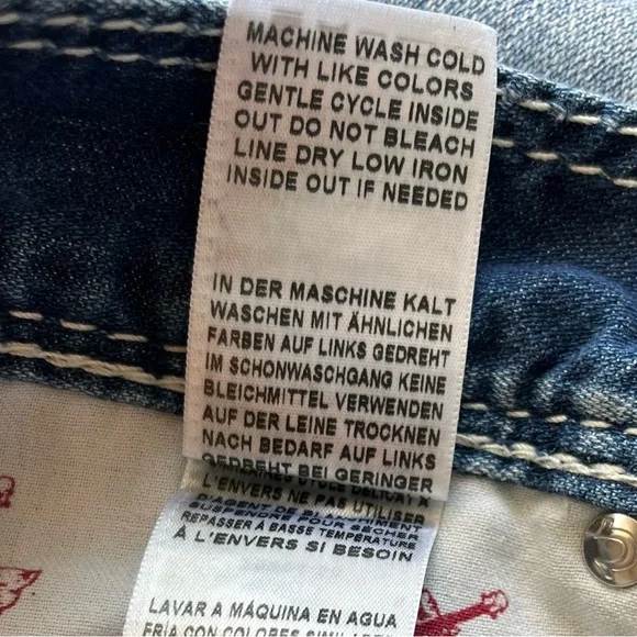 True Religion Men’s Denim Jeans 33x33 Straight Flap Nat Mega T Red - Picture 9 of 15